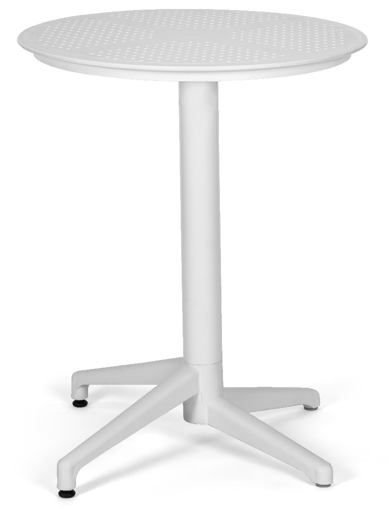 Outdoor Tischkombination "Moon" 60Ø klappbar white