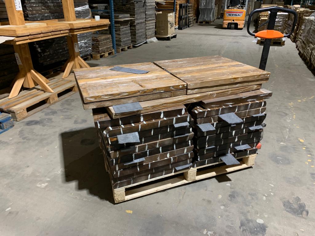 Sonderposten Tischplatte Ladin braun patina 75x75 cm Fichte Echtholz