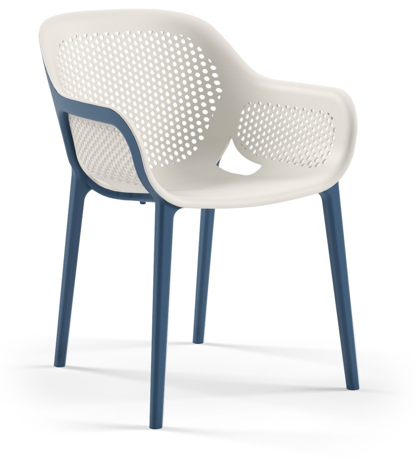 Outdoor Terrassenstuhl "Astra" Coolgray Saxblue