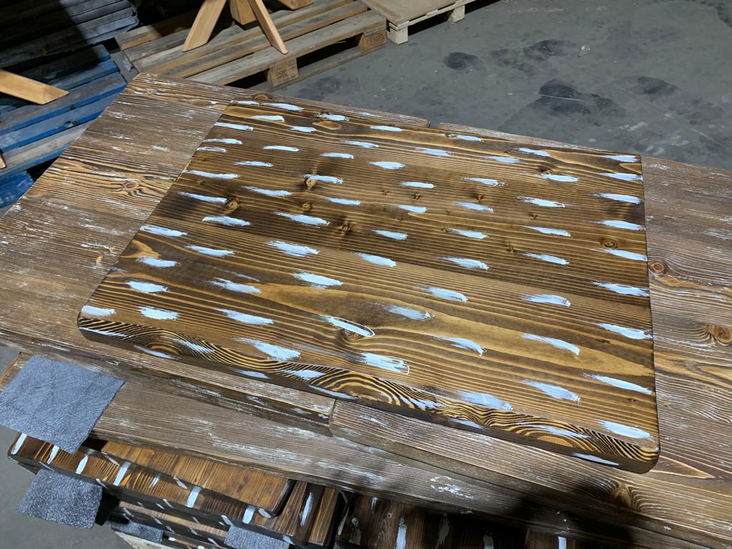 Sonderposten Tischplatte Ladin braun patina 80x60 cm Fichte Echtholz