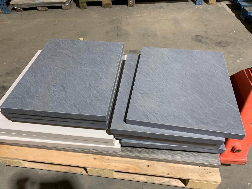 Sonderposten Tischplatte HPL-38mm Hellgrau 60x50cm