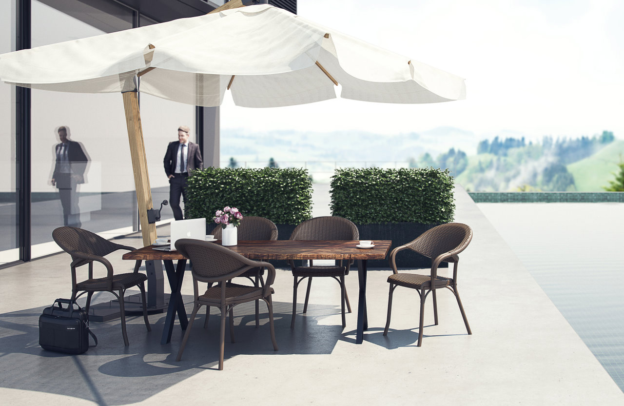 Outdoor Terrassenstuhl "Flash-R" white