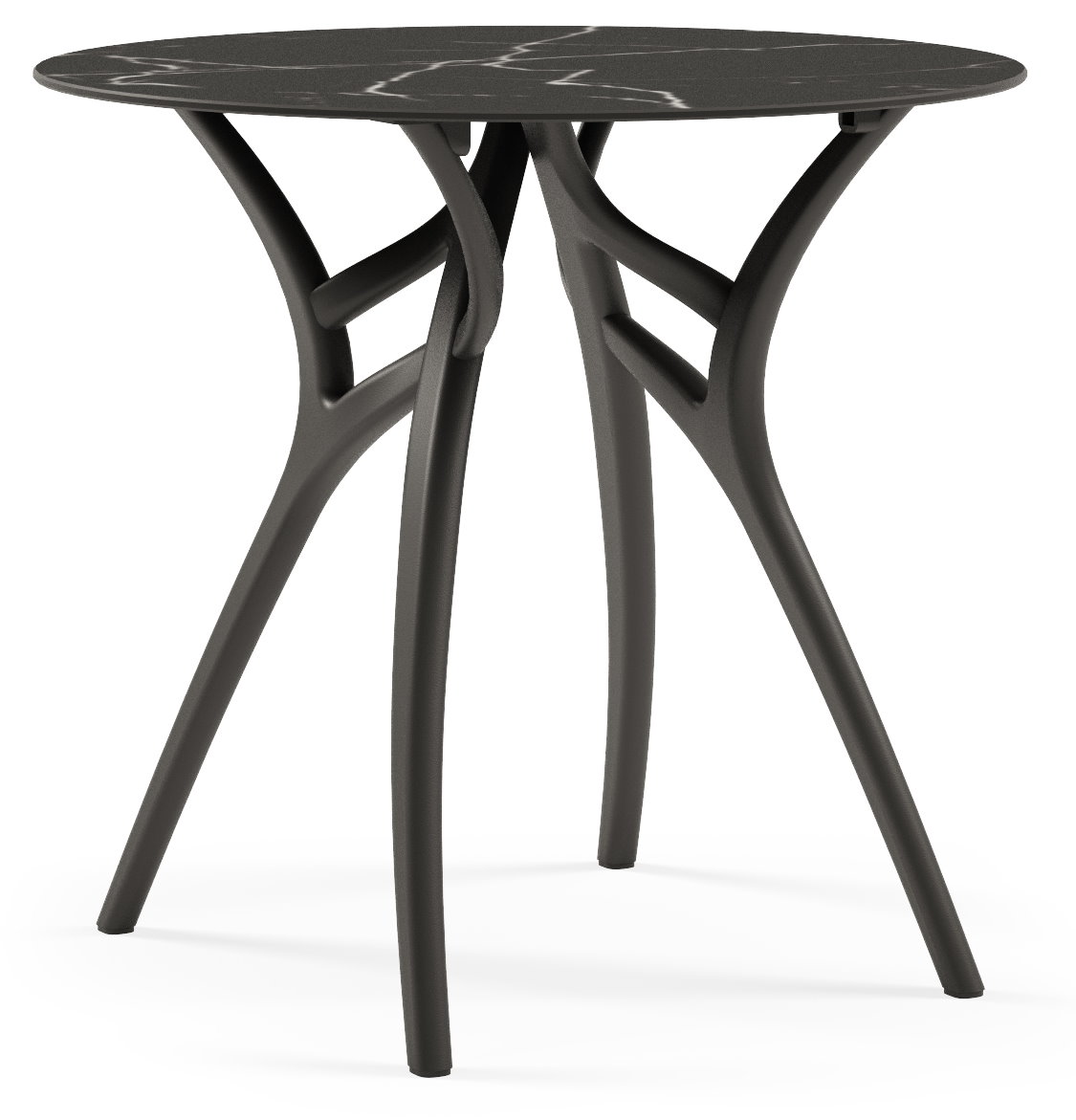 Outdoor Tischkombination "Ivy" round 70Ø black marble
