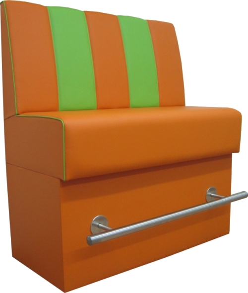 Banksystem als Hochbank "Los Angeles-Bar" orange/grün