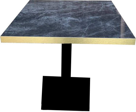 Tischkombination HPL Goldkante Marmor-Optik Dark Marble mit Flach04040