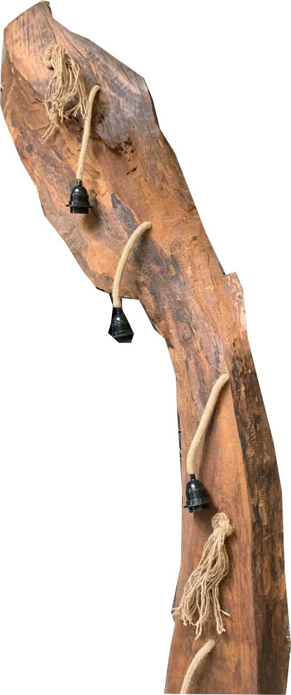 Hängelampe Natural Vintage Unikat Esche Massivholz "Baumstamm-L"