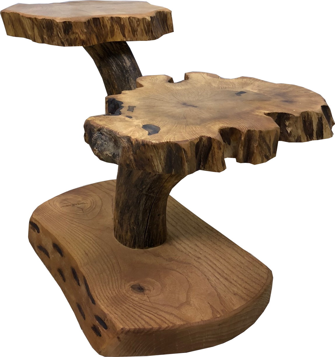 Zweiblatt Lounge Tisch Massivholz Unikat