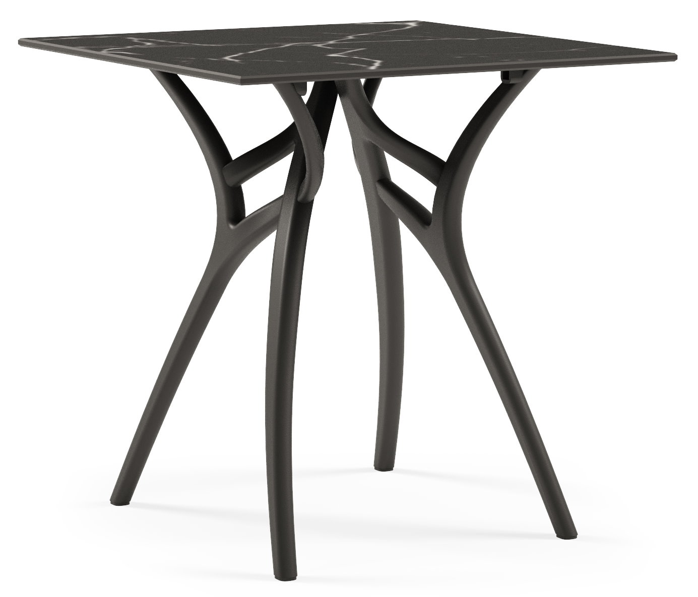 Outdoor Tischkombination "Ivy" 70x70cm square black marble