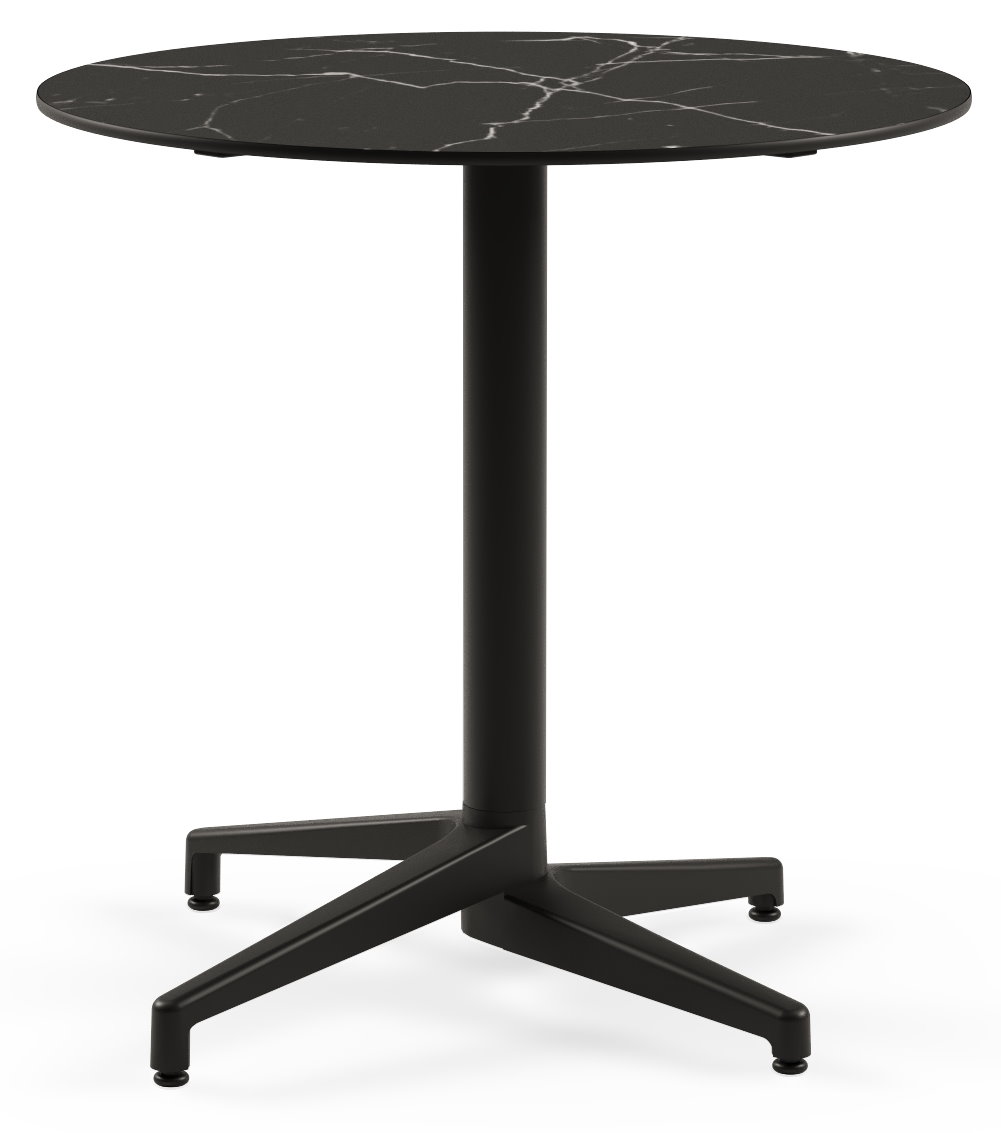 Outdoor Tischkombination "Moon-C" rund klappbar Compact Black Marble