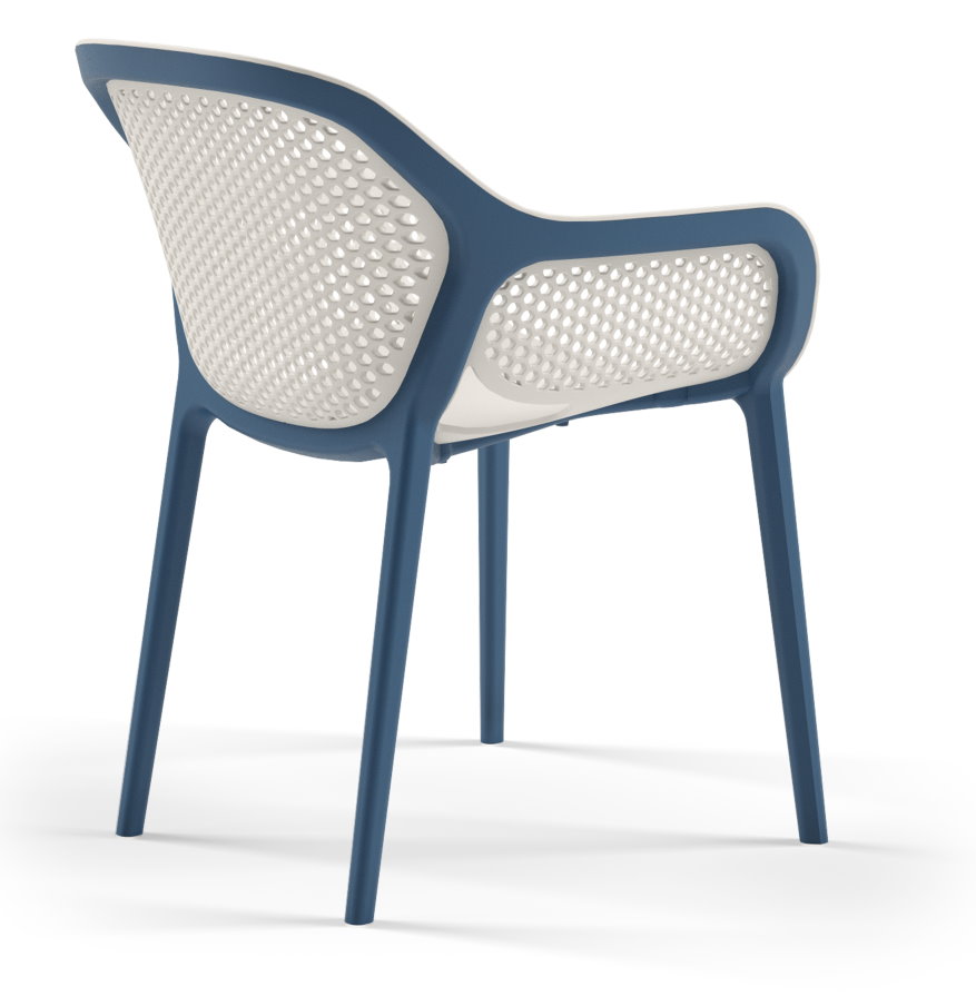 Outdoor Terrassenstuhl "Astra" Coolgray Saxblue