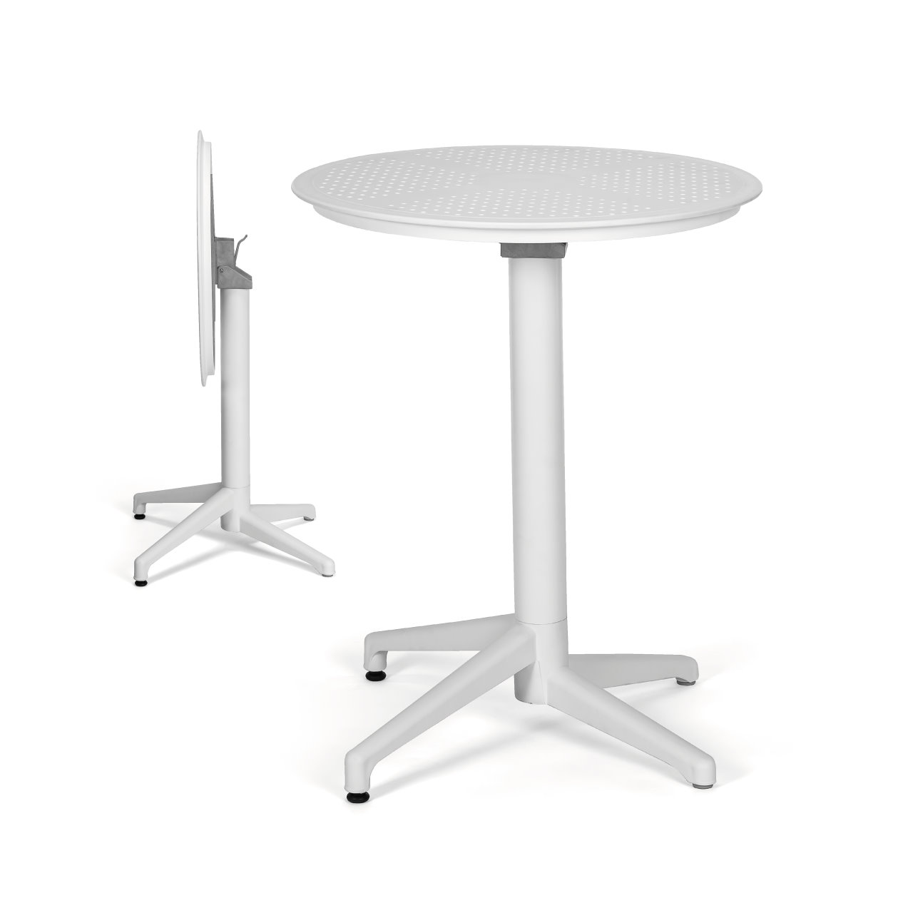 Outdoor Tischkombination "Moon" 60Ø klappbar white