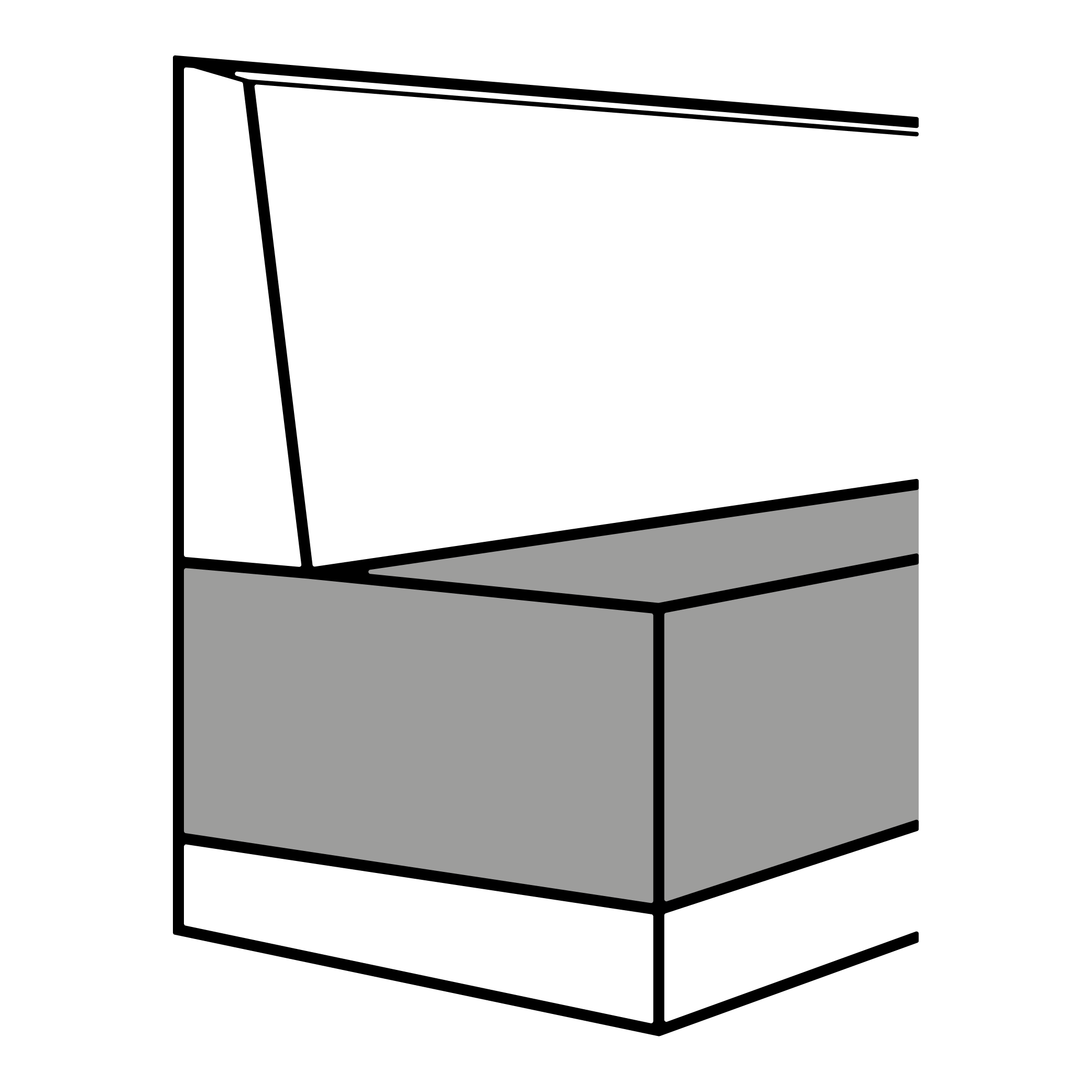 Eckige Sitzfläche