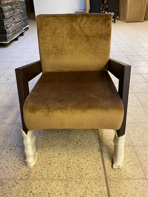Sonderposten Lounge Sessel " Hilton " in Samtbezug Gold