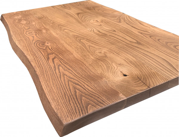 Tischplatte Massivholz - Kastanie mit Baumkante 50mm Unikat
